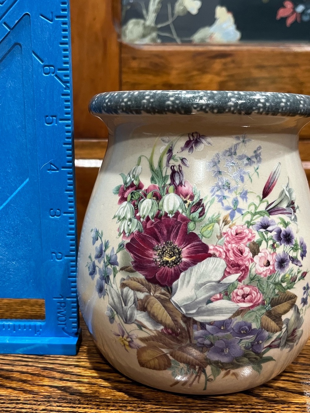 House & Garden Party 3-Piece Floral Vase Set Vintage 2001 Hand Made USA Cottage - Picture 8 of 9